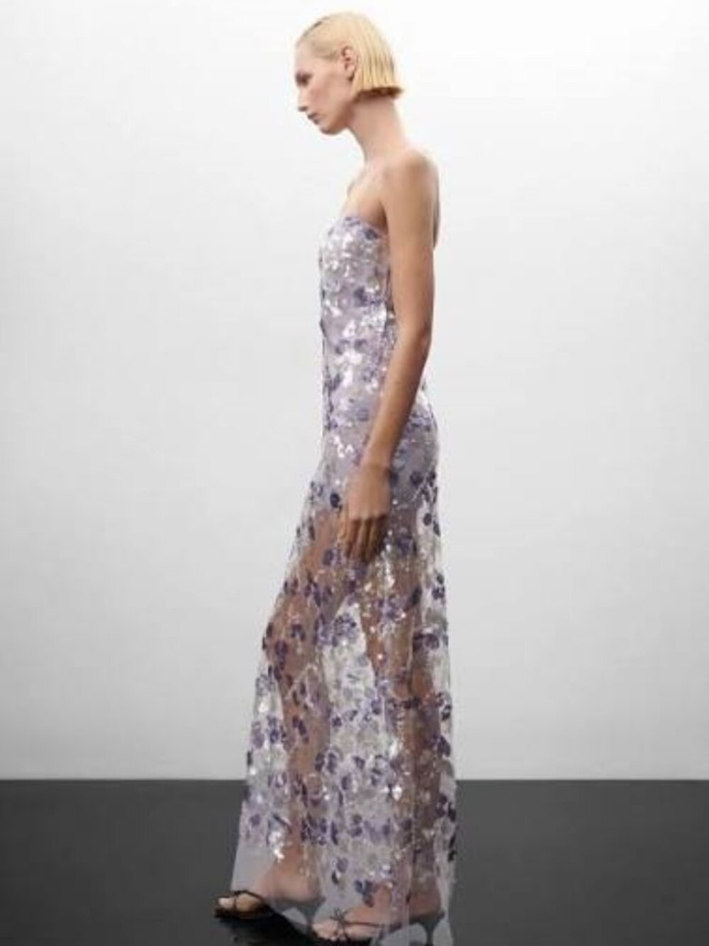 NWT Jen Ceballos x Mango designer  sheer maxi  Formal  Party  dress size 8
